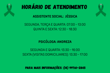 Novo horário de atendimento